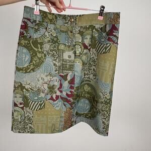 Women's Multi and Green Skirt